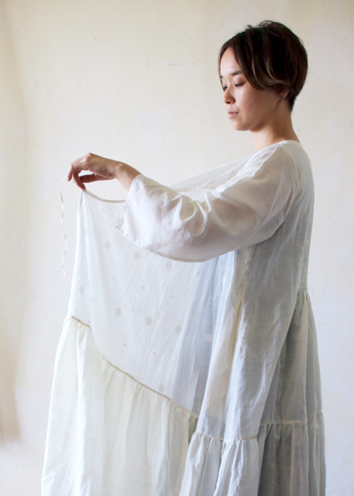 sold outmaku textilesシルクコットンジャムダニ サマーラップドレス | Shoka: