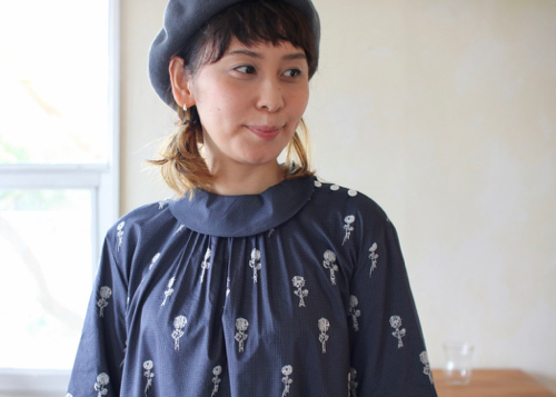 ミナ ペルホネン etude ドレス navy