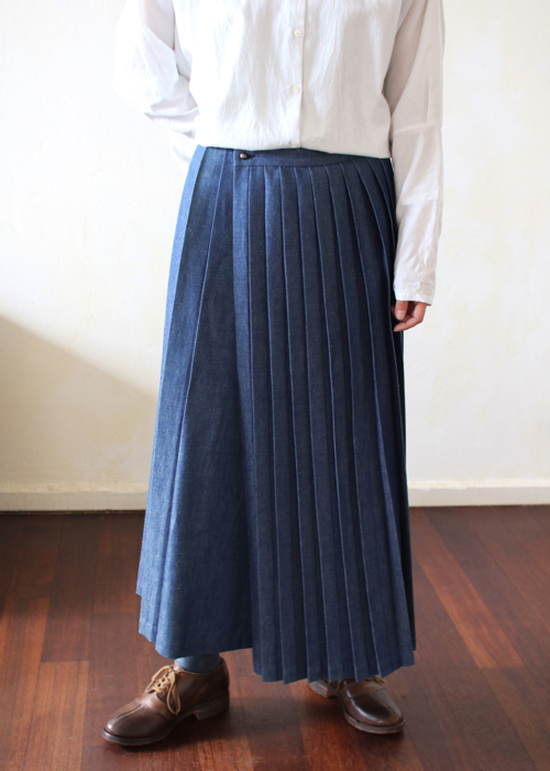 humoresque　 wrap skirt - blue denim -　Shoka:　通販