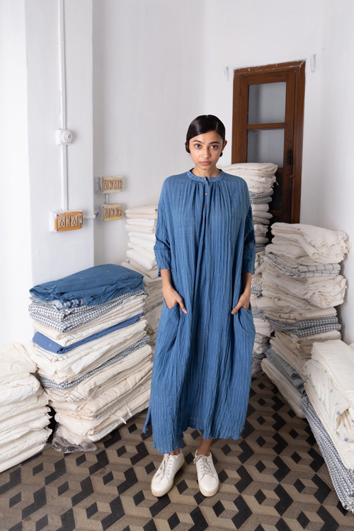 CALICO   Shoka:  インド　　カディ　maku textile インディゴ