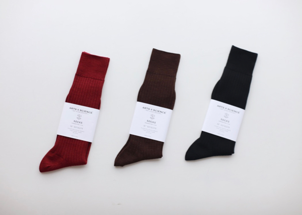 ARTS&SCIENCEPlain rib socks men's – 3color – | Shoka: